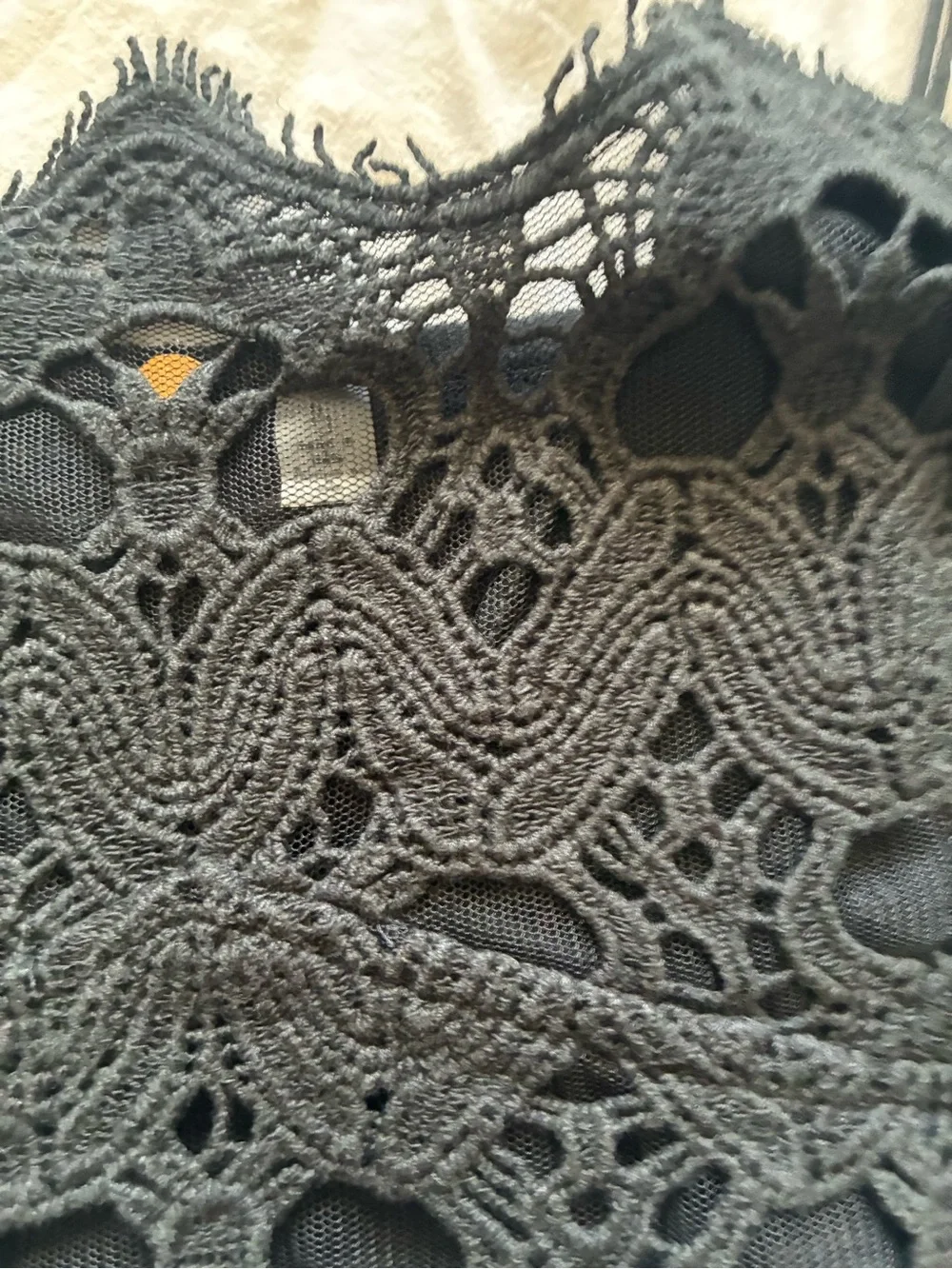 Free People Black Crochet Lace Cropped Camisole